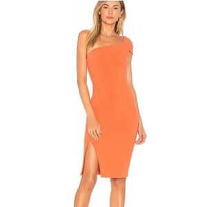 Likely Orange One-Shoulder Bodycon Mini Dress